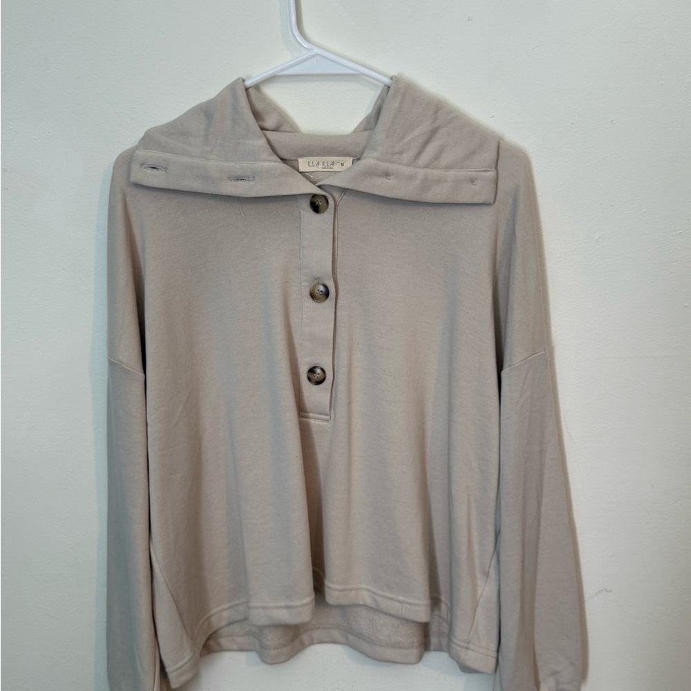 ILLA ILLA Tan Sailor Collar Button Down Shirt